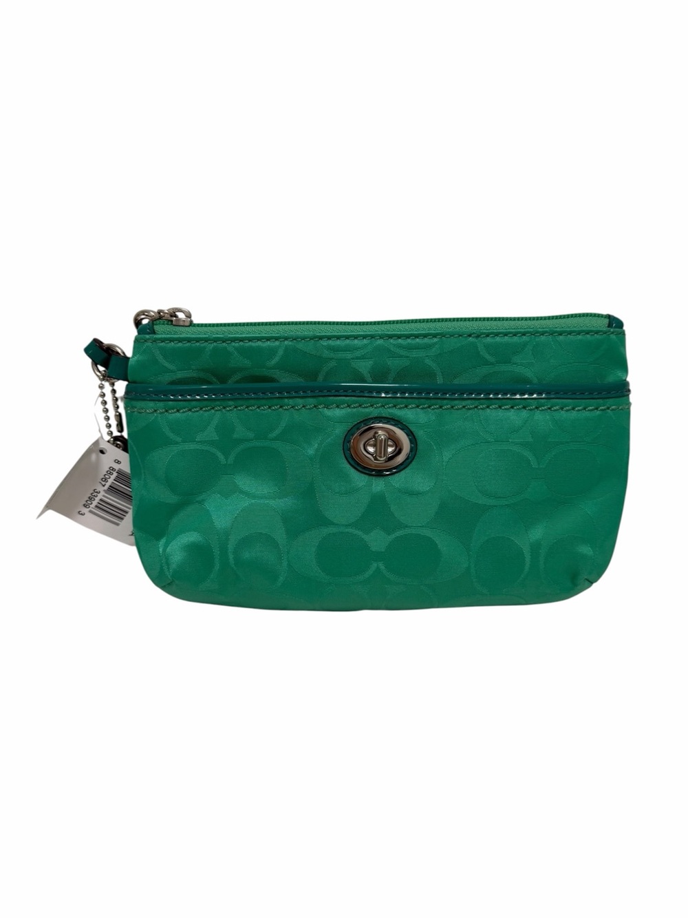 Coach Logo Green Wristlet